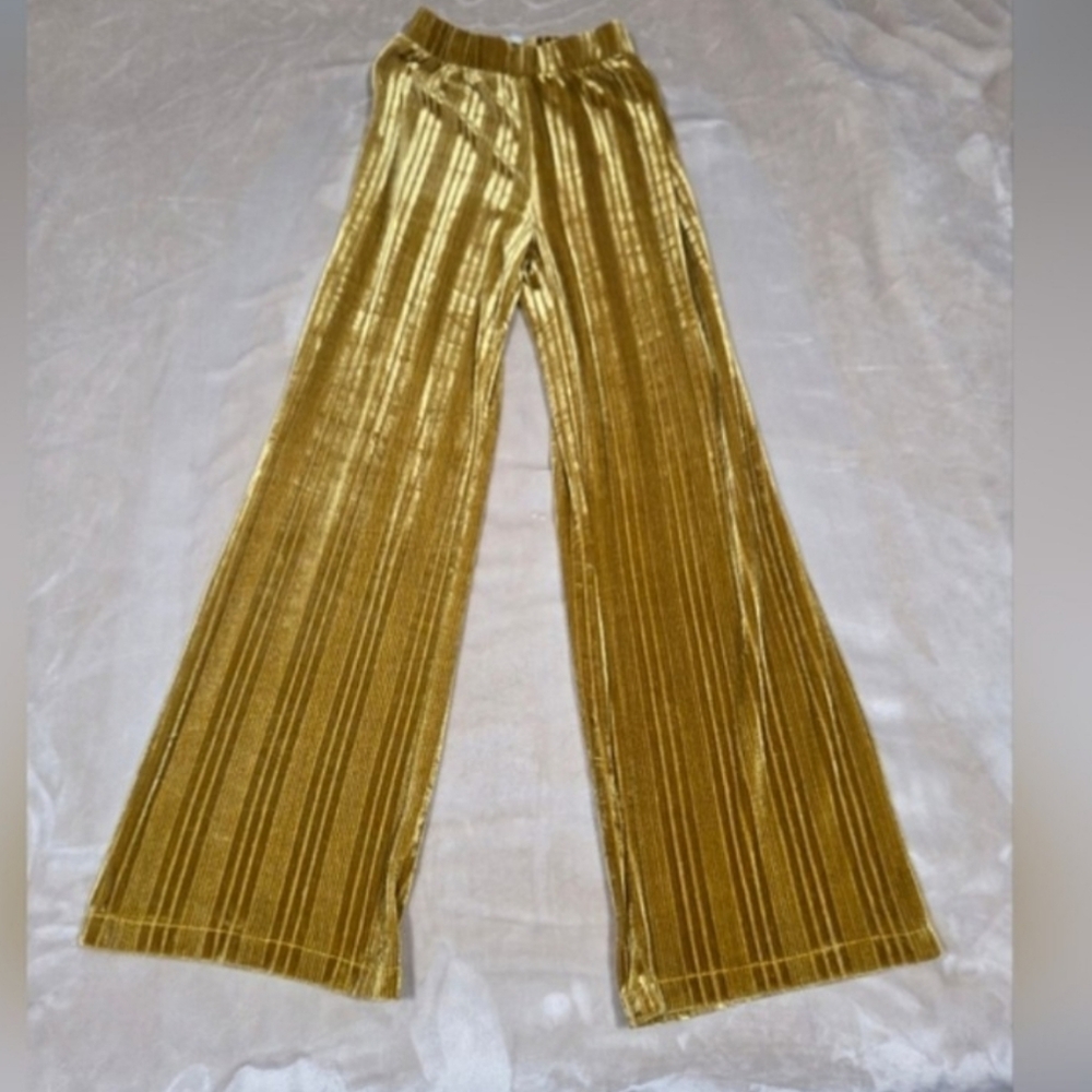 bp Gold Velvet Wide Leg Pants